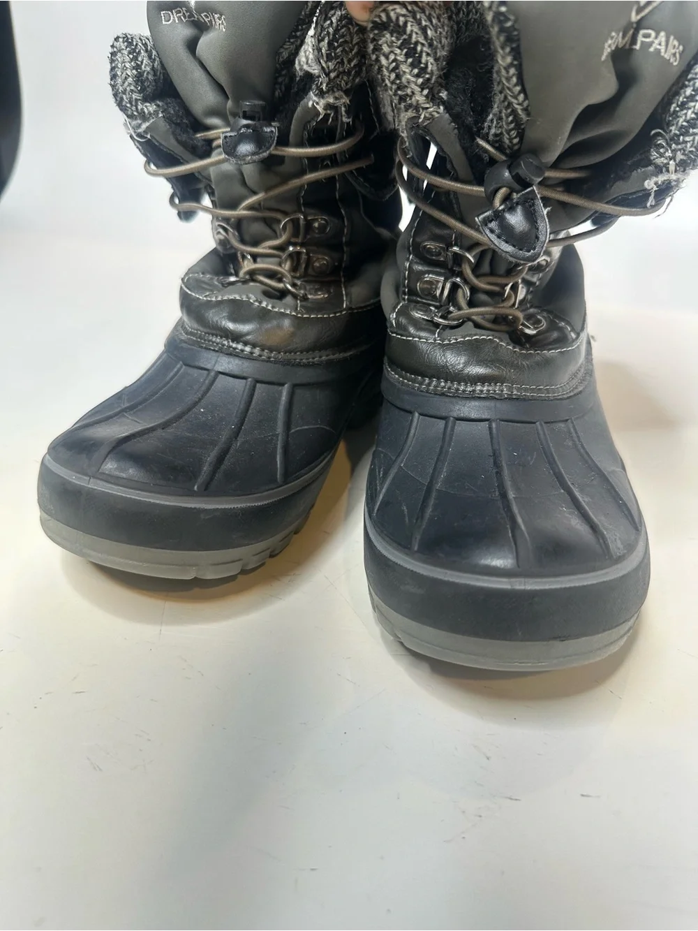 Dream Pairs Kids Black & Gray Waterproof Snow Boots